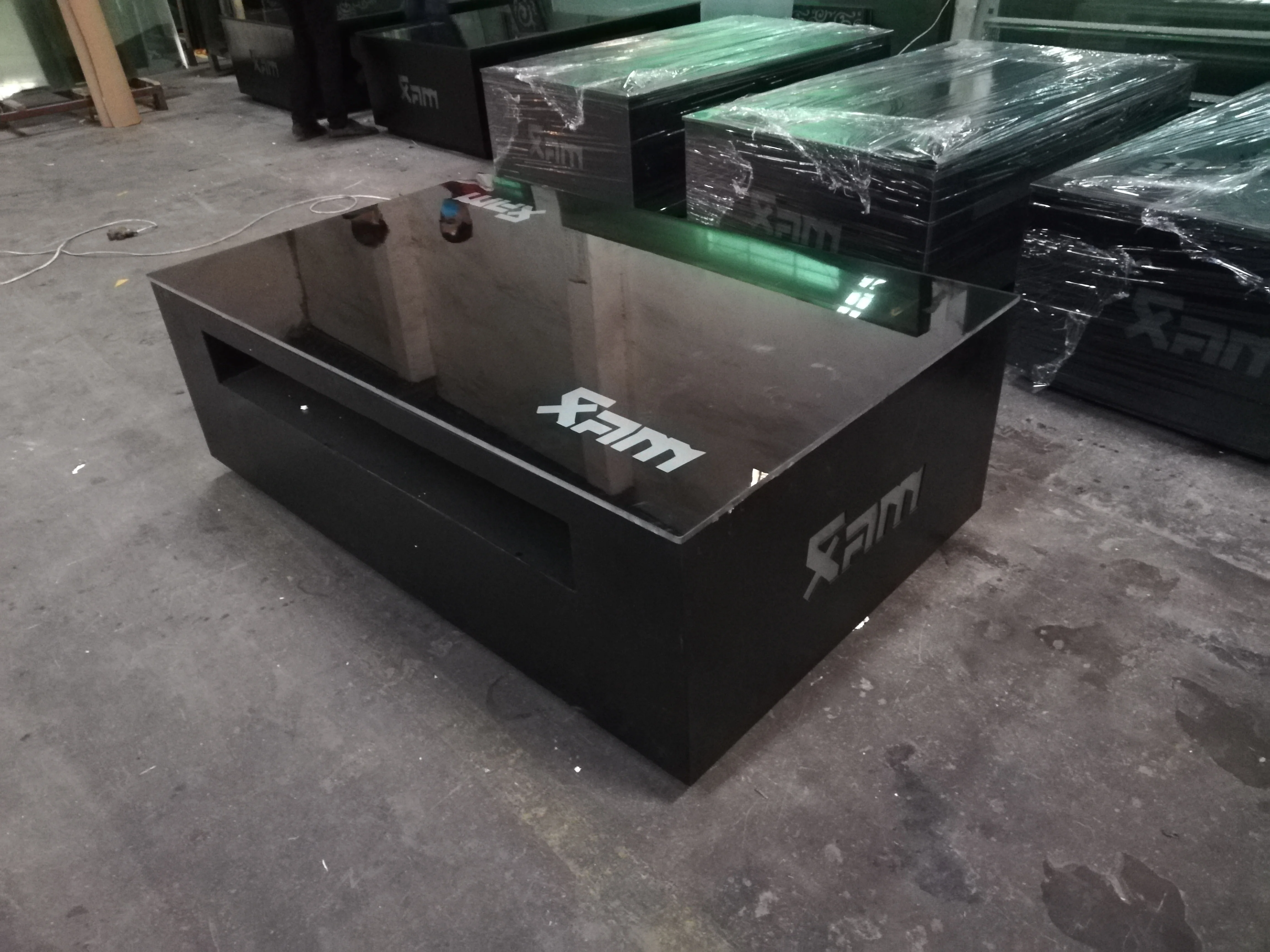 modern colorful led bar table with shelf black color glass coffee table lighted up bar table for disco