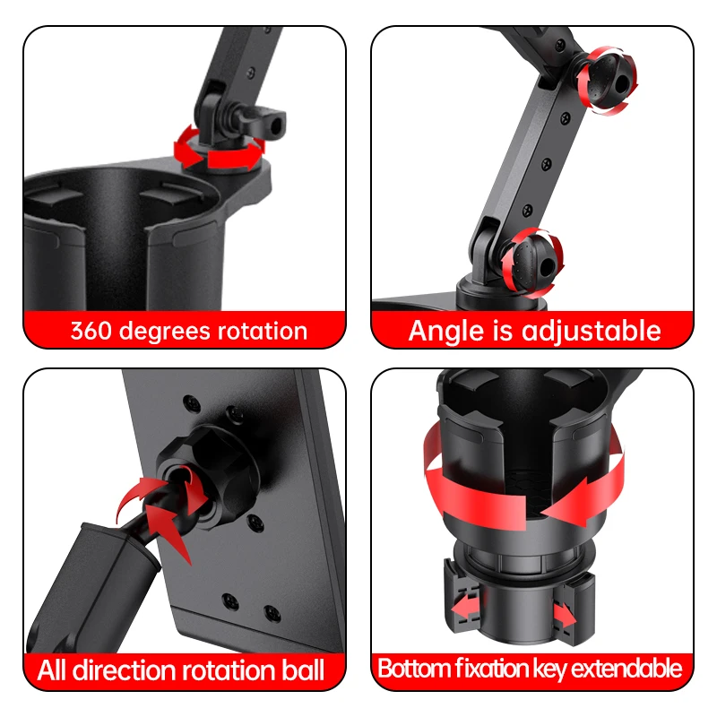 large  2 in 1 car cup holder phone tablet PC mount extendable base Car Cup Holder mobile car holder