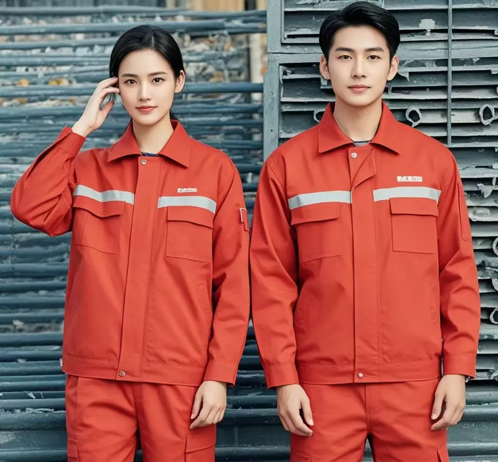 New Style CVC Anti-Static Workwear Suit with Yellow Orange Green Reflective tape