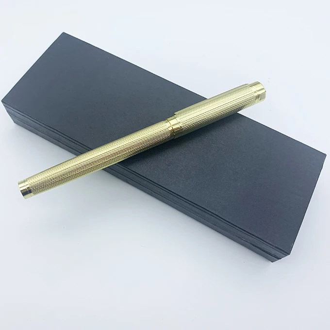 Promotion Luxury Classic Gold Metal Roller Pen set with Custom & box Logo Business Gift  Office Supplies 1.0mm metal roller pen