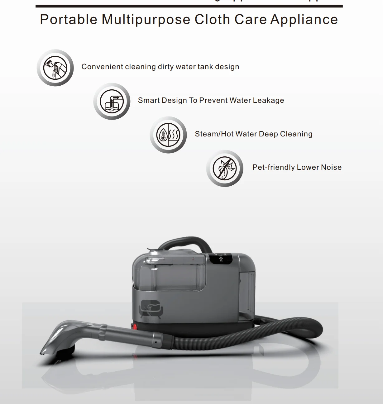 BOCO  Household  wet and dry  big capacity handheld fabric sofa pet hair  carpet cleaning machine