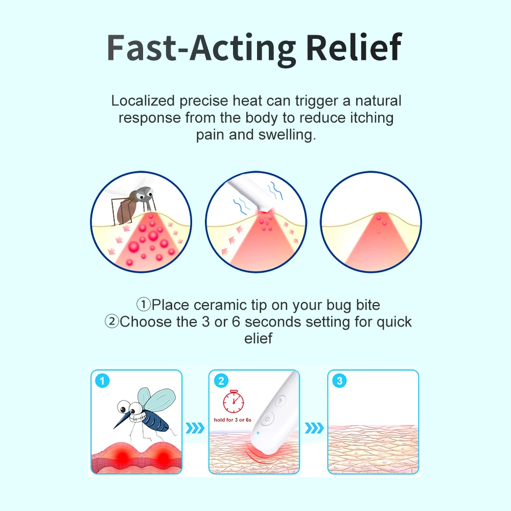 Insect Sting & Itch Relief Stick Mosquito Bite Relief Device Insect Bite Healer Soothe Mosquito Bug Bite Antipruritic Device
