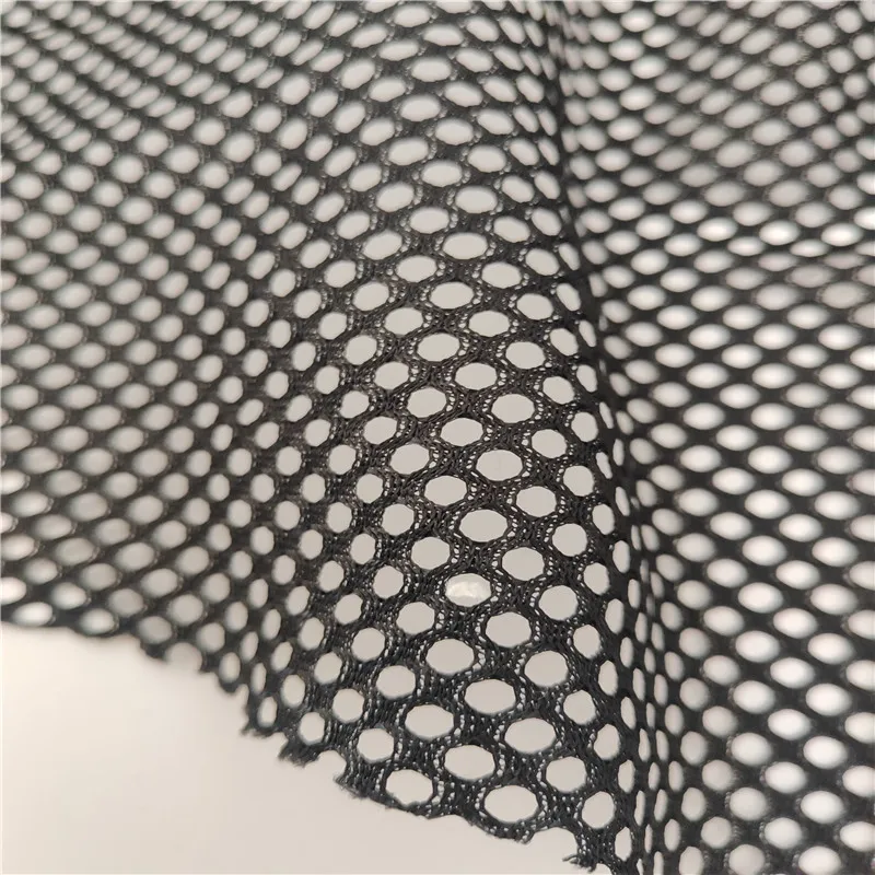 120-160sm Top manufacturer knitted fabric big and small hole breathable tulle mesh fabric for back lining