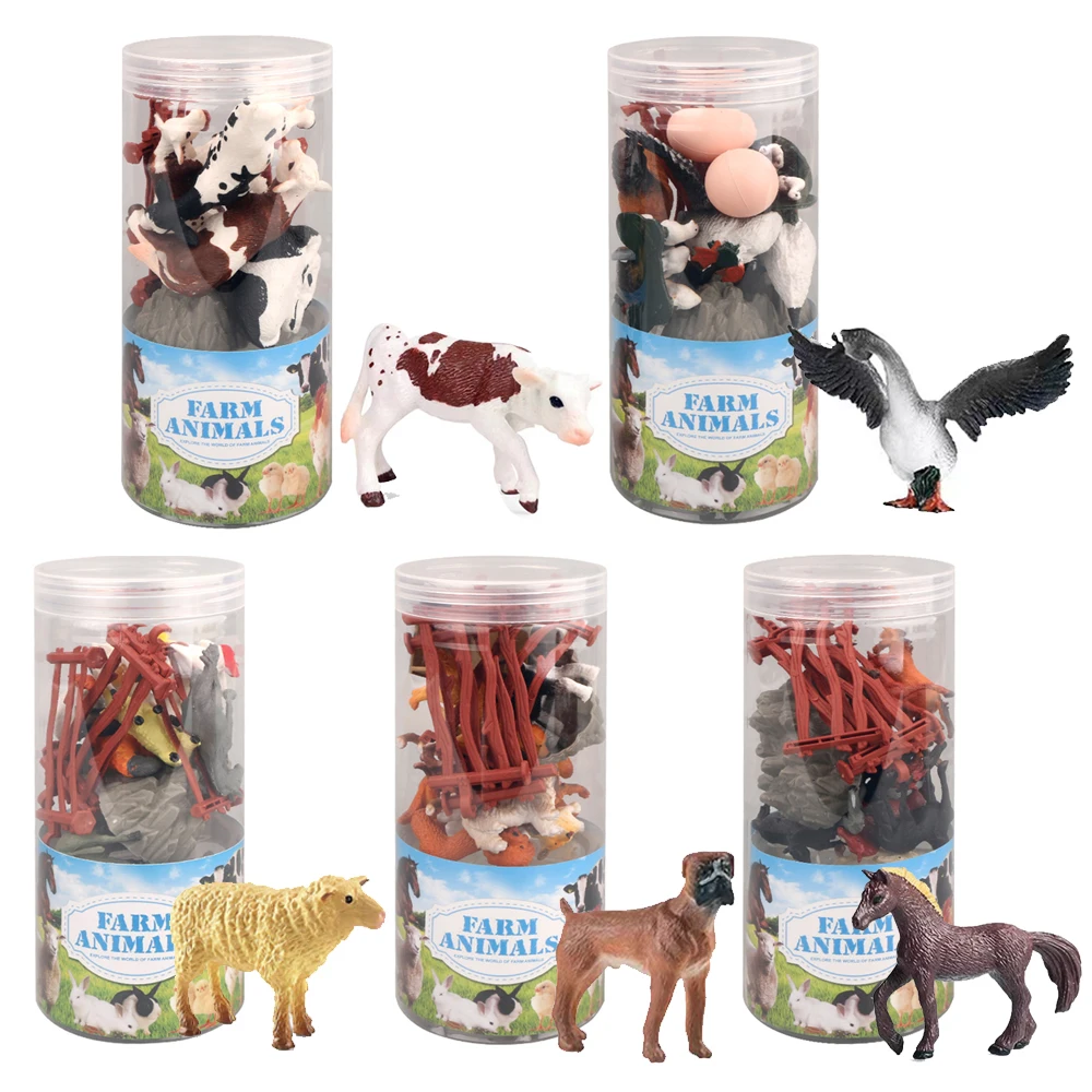 Accept custom PET tube mini plastic farm animal toy