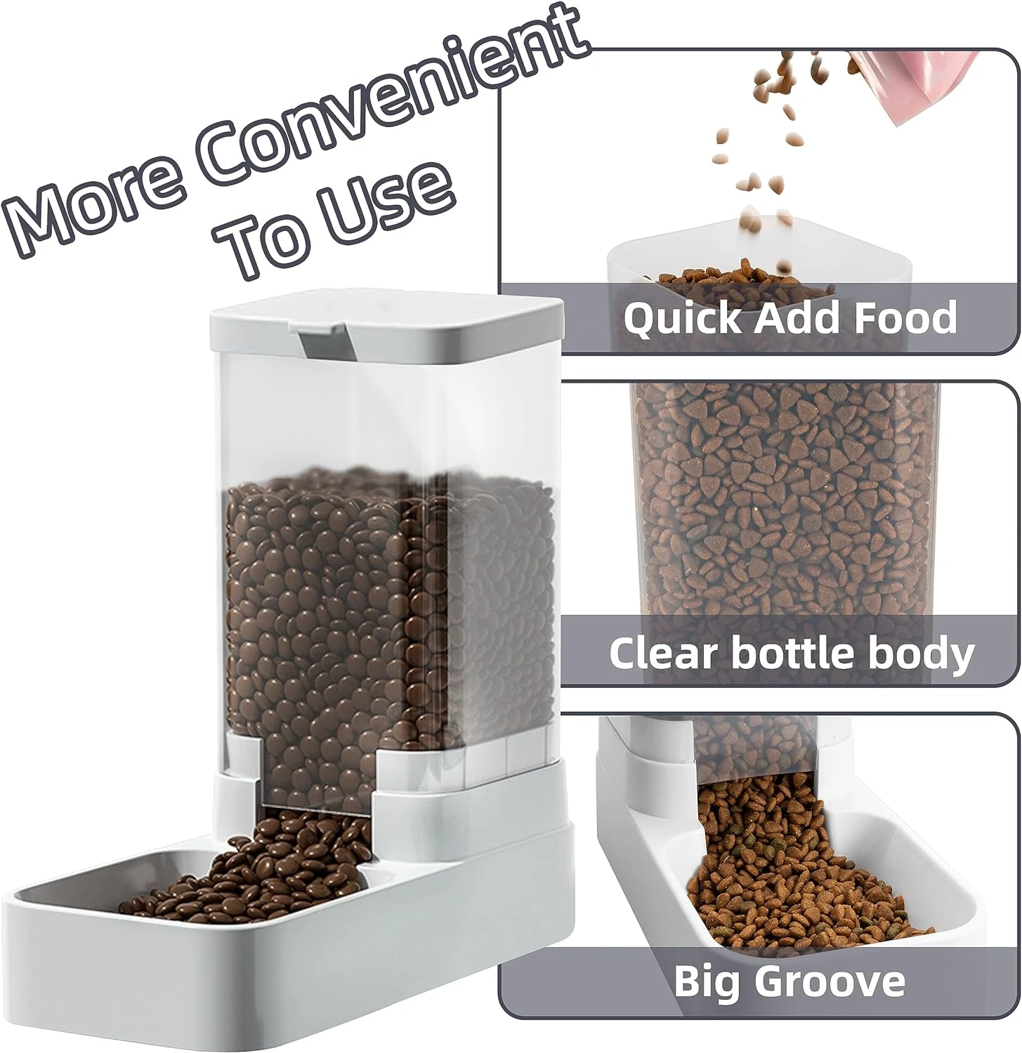 Custom Alimentateur pour animaux Gravity automatic pet Feeder Pet Food Dispenser pet Food Storage Bucket dispenser