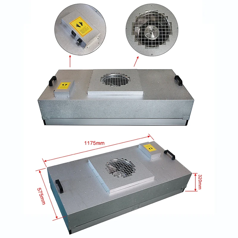 stainless steel 2x4 1175*575 laminar flow hood ffu fan filter unit hepa 0.3um 99.99% ffu mushroom
