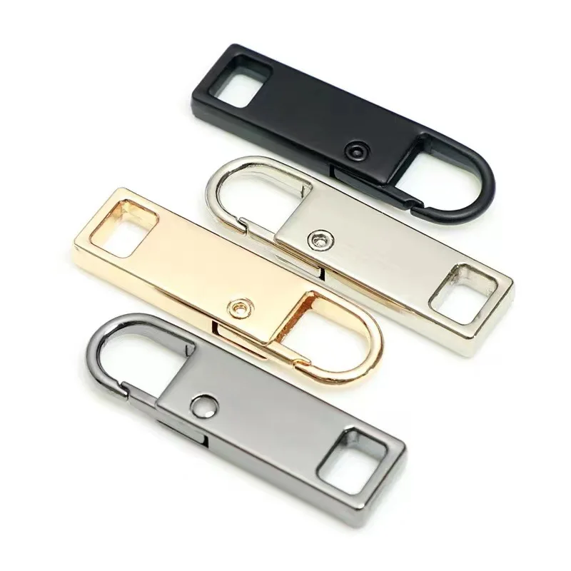 Customized Removable Portable Zip Pull Replacement Detachable Zipper Head Sliders Fix Metal Zipper Pullers bag garment accessory
