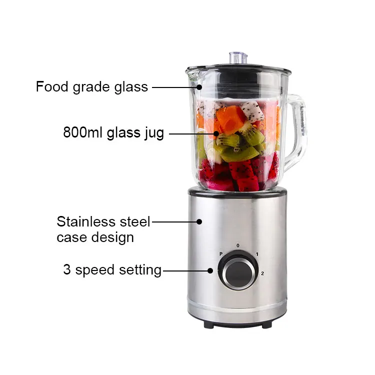 42866 3 speed setting Fruit Blender Juicer Ice Blender Electric Blender with 800ml glass jug