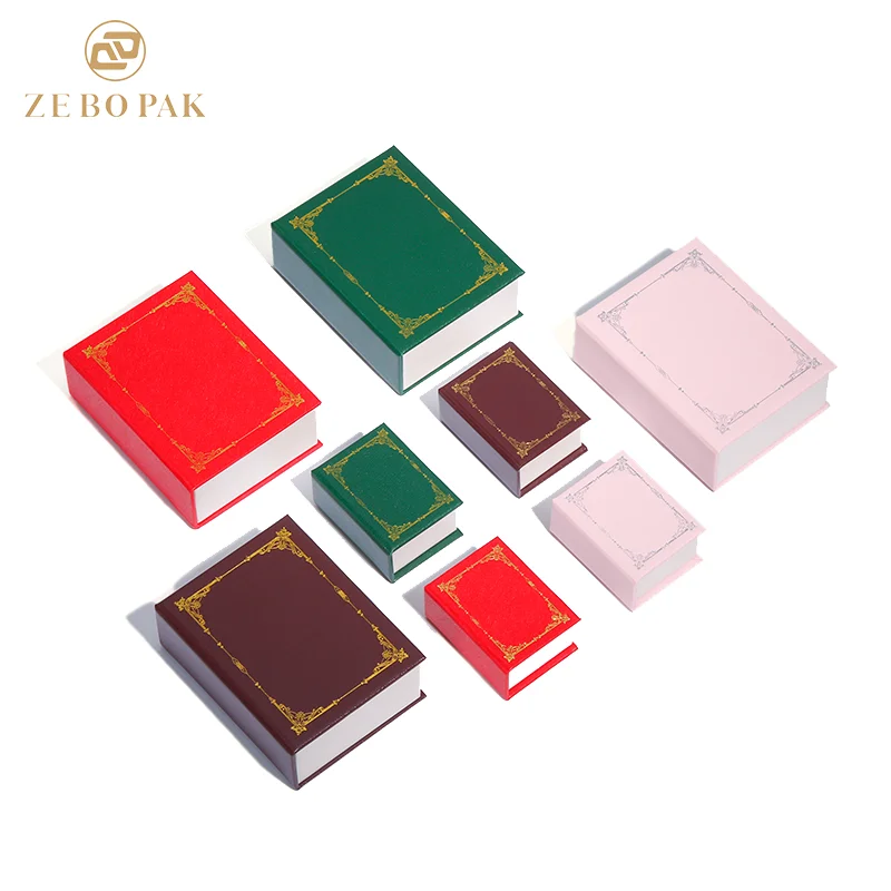 New Arrival Book-Shaped special Design Ring Box Stock Paper cardboard Jewelry Boxes with Gift Boxes for New Jewelry Collections