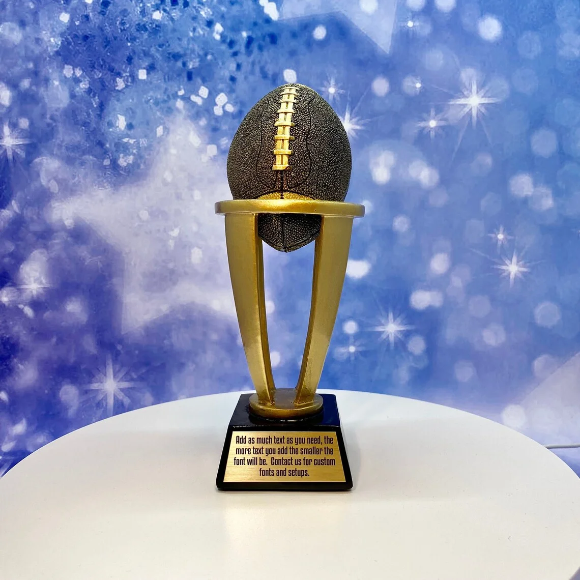 Custom Resin Football League Trophy FFL - Free engraved Best Party memorabilia gift, National Fantasy Football champion