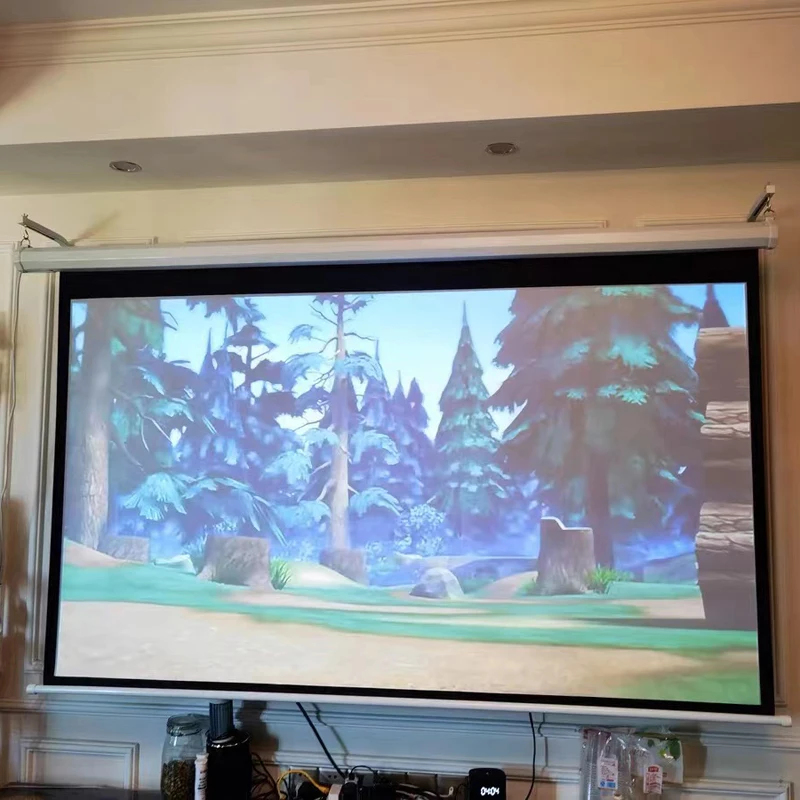 Motor projector screen 1:1  roll up automatic 60 72  84  92 100 120  150  motorized projector screen