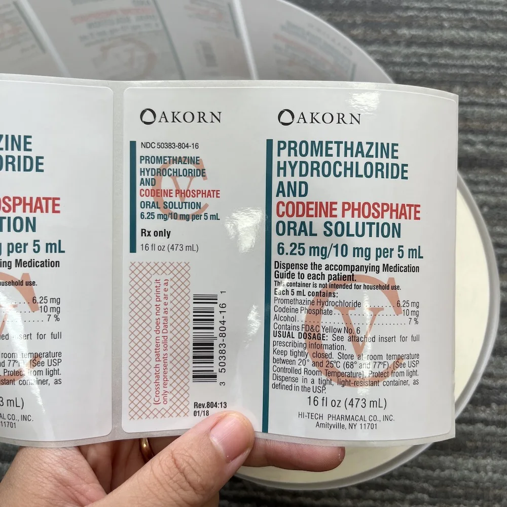 Wockhardt Labels Cough Syrup hi tech Multi-layer Folding Adhesive Sticker