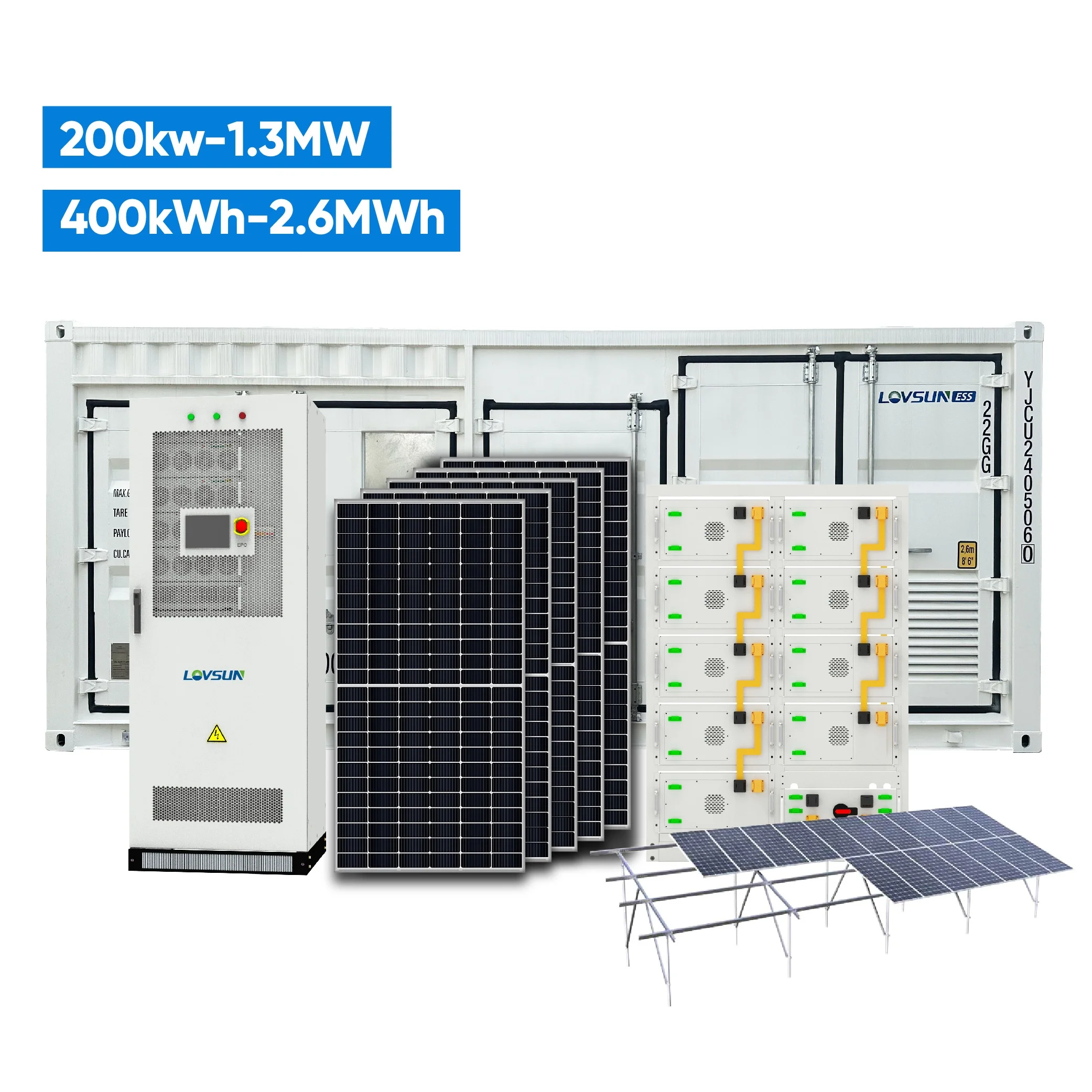 Full Set Solar Energy Storage System 1mw 2mw 3mw 4mw 5mw All Accessories Included Hybrid ESS System for Industry and Commercial