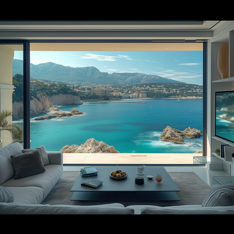 Beigeman picture window villa big glass panoramic fixed glas lowe heat insulated soundproof swing casement aluminum window