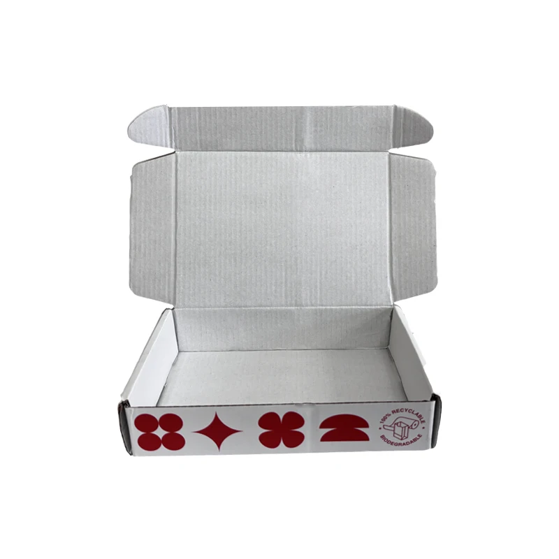 Factory Direct Sales 10x8x3 Customized Fashion Metal Logo Corrugated Cardboard Pink Jeans Clothing Mailer Paper Box