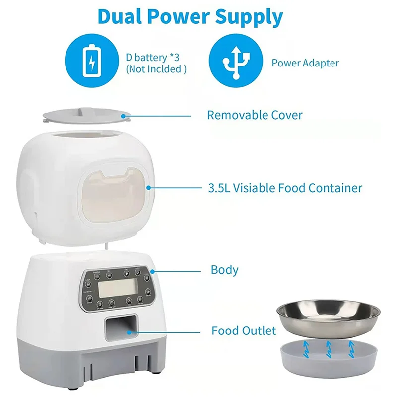 Large Capacity Pet Automatic Feeder Smart Voice Recorder APP Control Timer Feeding Cat Dog Food Dispenser