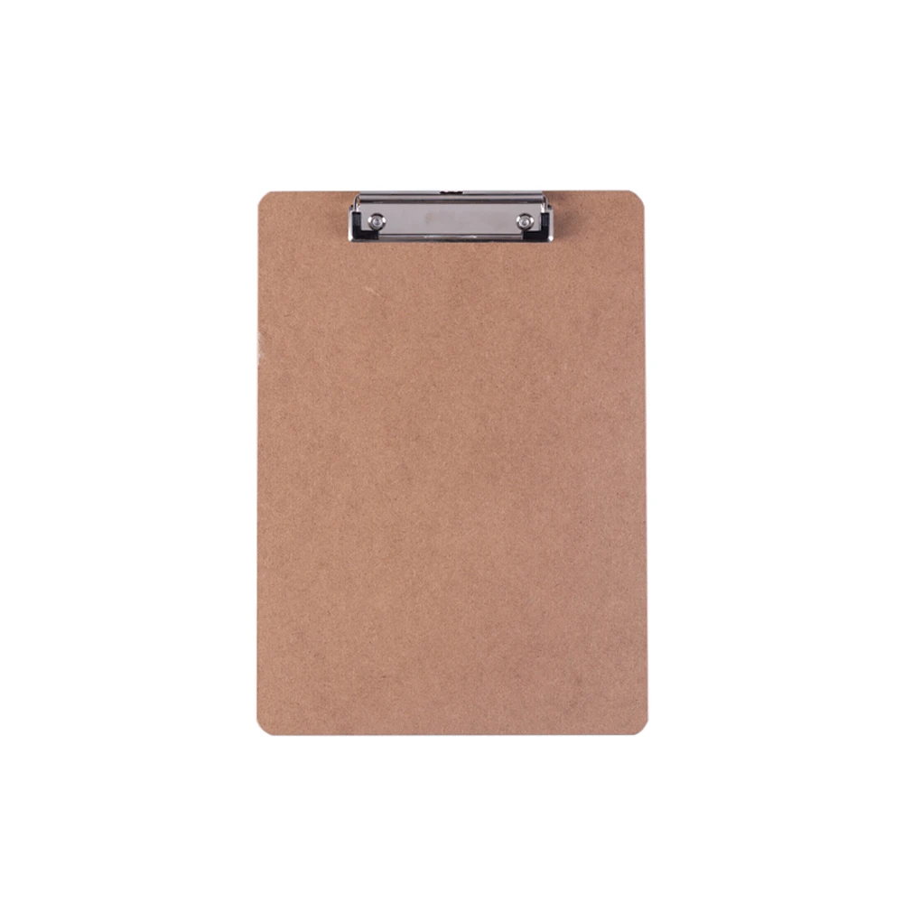 Custom Low Profile 120mm Clip wooden letter A4 size MDF clipboard with hook