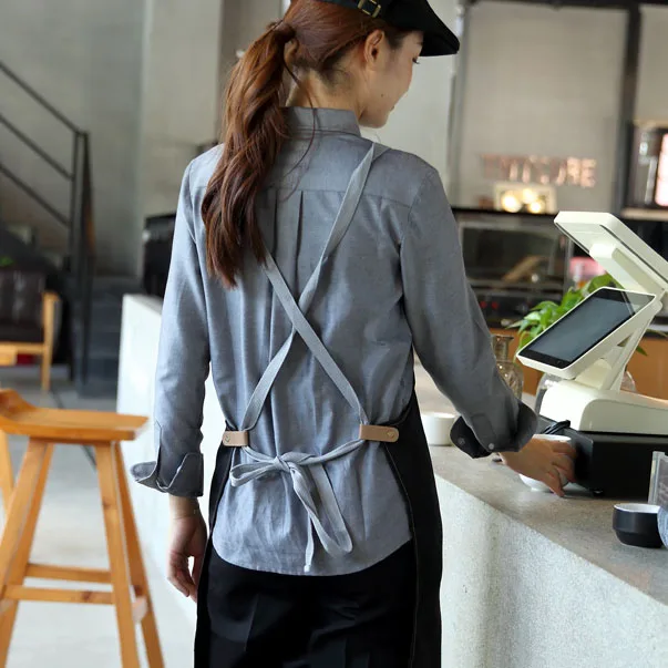 Wholesale Custom Beauty Salon Apron Logo Kitchen Cooking Barista Coffee Shop Apron