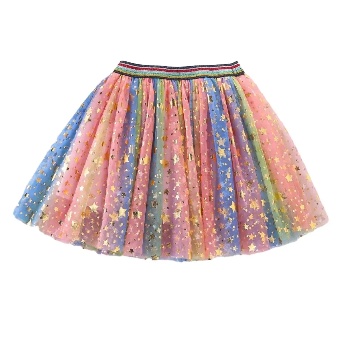2024 wholesale colorful rainbow sequined girls pleated tutu skirt in summer