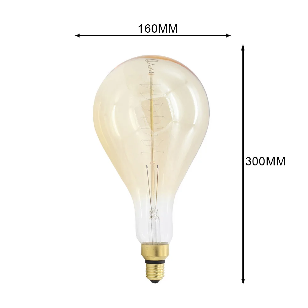  Античный стиль лампочки A160 PS52 E26 110 В 60 Вт большой edison лампы накаливания Декор