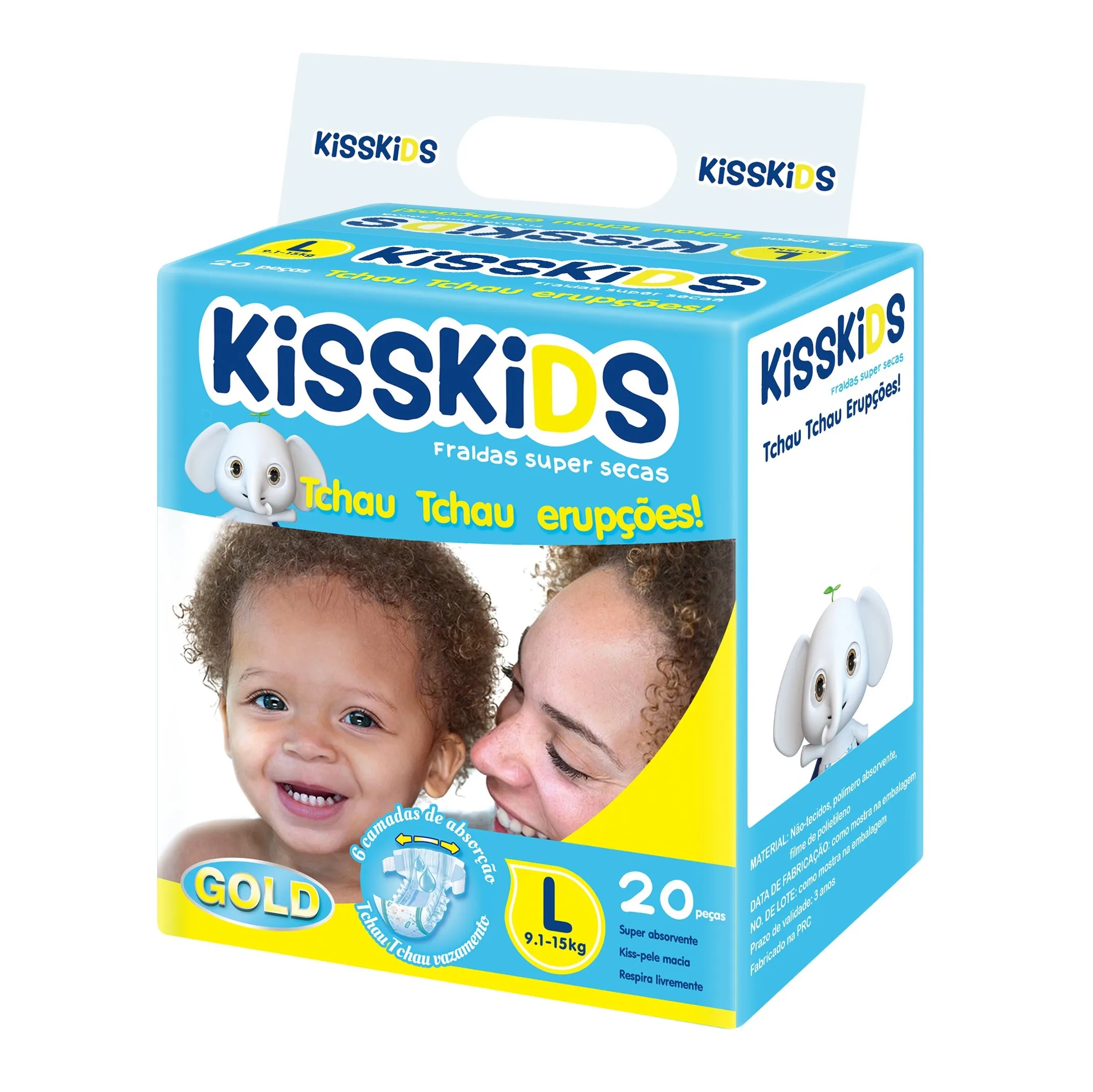 Удобные детские подгузники Kisskids с ароматизированной сухой поверхностью, мягкие на ощупь, с защитой от протечек, импортированные Sap