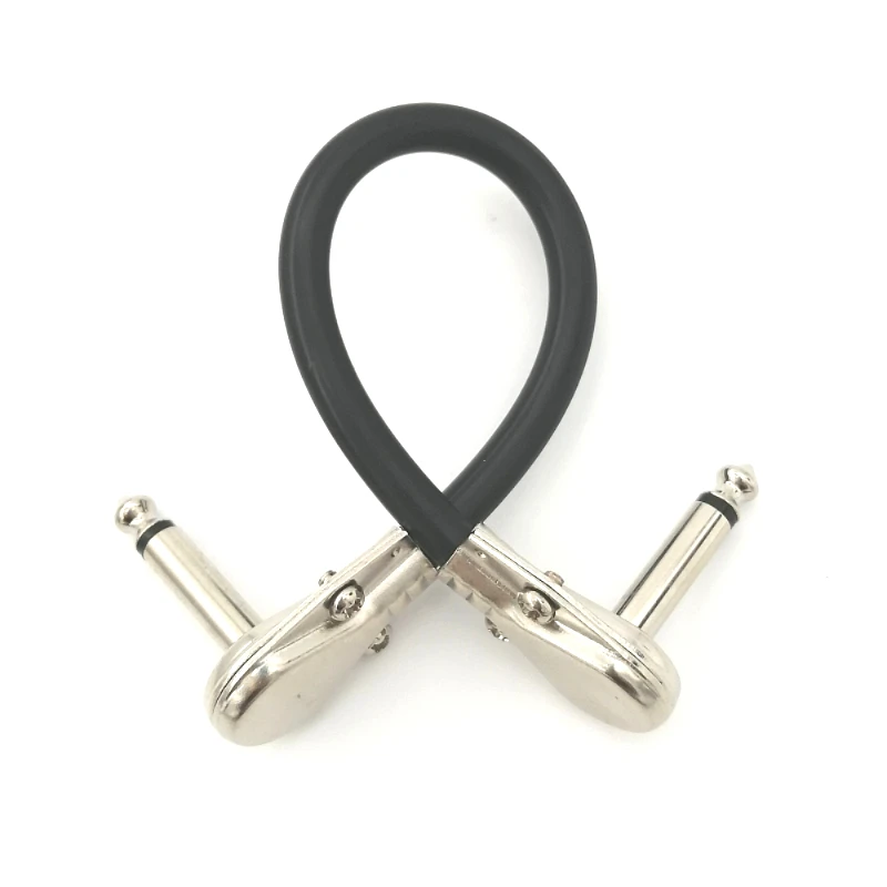 
Guitar Patch Cables Right Angle, 6 inch ,15 cm 1/4 6.35mm TS Effect Pedals Instrument Cables 