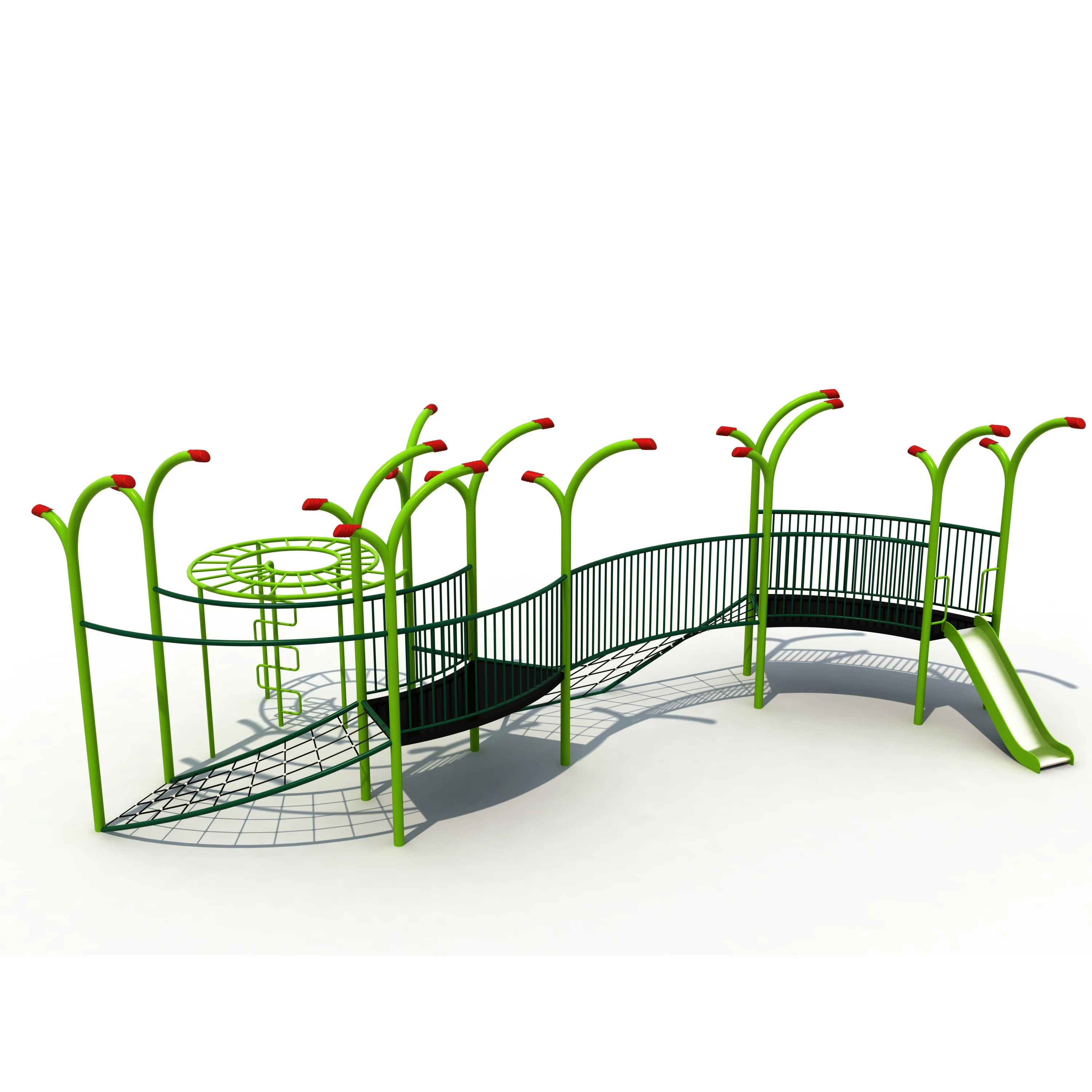 High Quality Climbing rope structure Metal with slide Climbing net structure combination for kids exercise