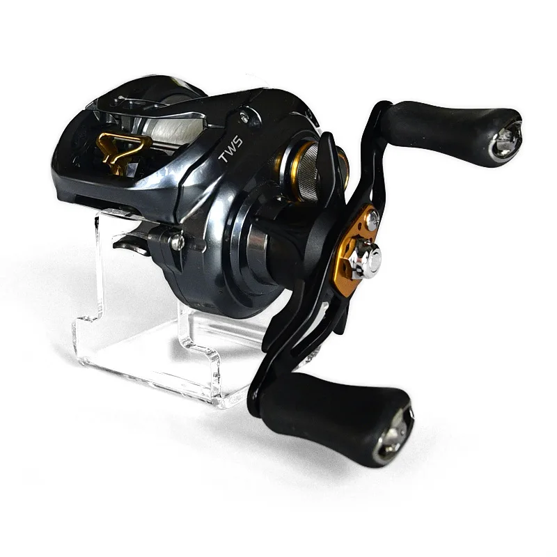 Custom Fishing Baitcasting Reel Display Holder Shelf Drum Frame Acrylic Fish Reel Stand