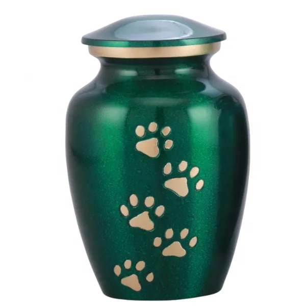 GREEN PAW PRINTS PET CREMATION URNS for HUMAN ASHES | DOG