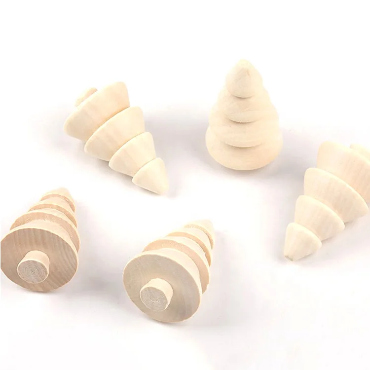 Wholesale practical multi colors four tier christmas tree exquisite wooden toy trees