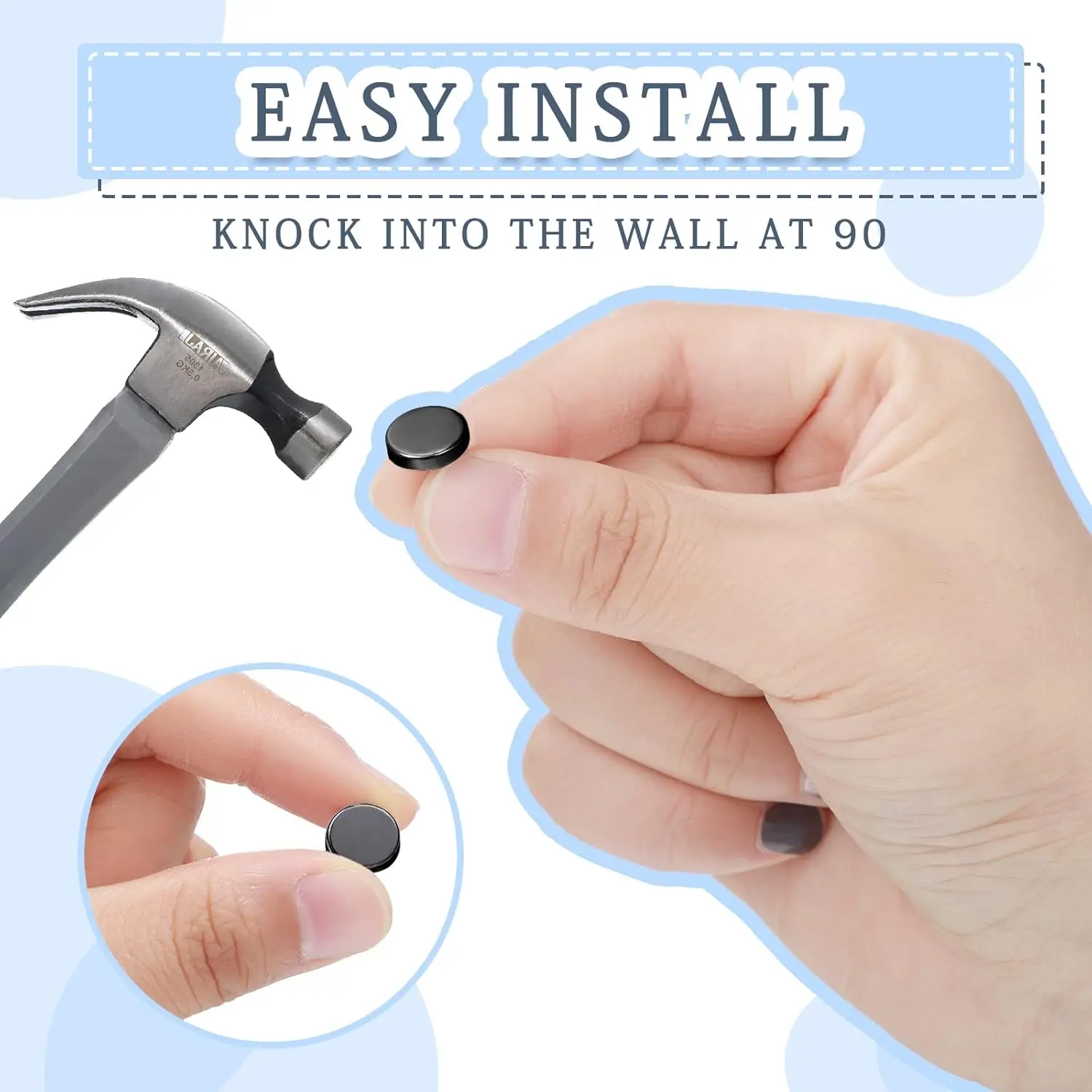 30 Pieces Metal Push Pins, Metal Thumb Tacks for Picture Photo Hanging