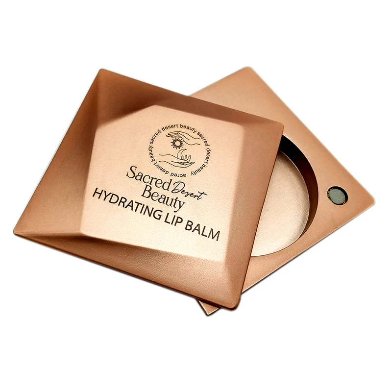 sliding refill magnetic solid cologne container