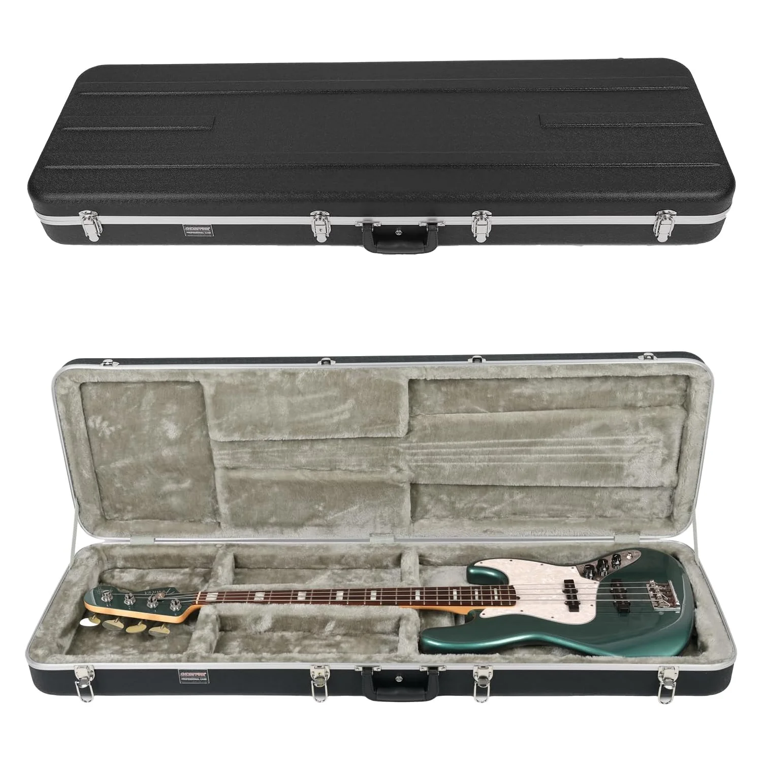 GHOSTFIRE Super Thick ABS Molded Case Box Instrument Hard-Shell Electric Guitar Bass Case for Precision/Jazz (Bass)