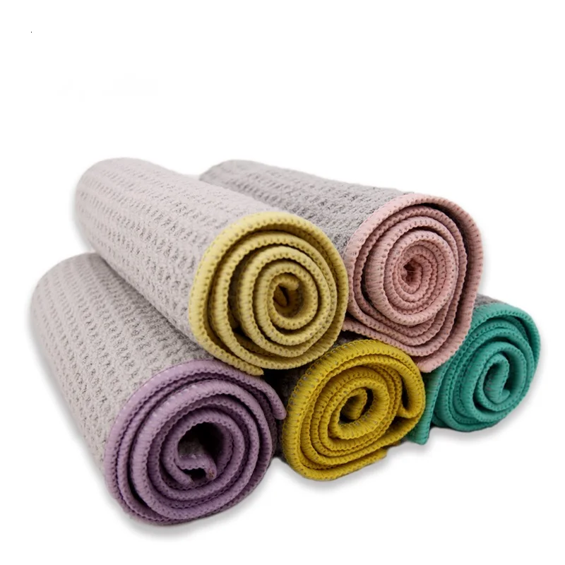 2020 new design  wholesale recycled microfiber waffle cleaning towels with custom logo printed