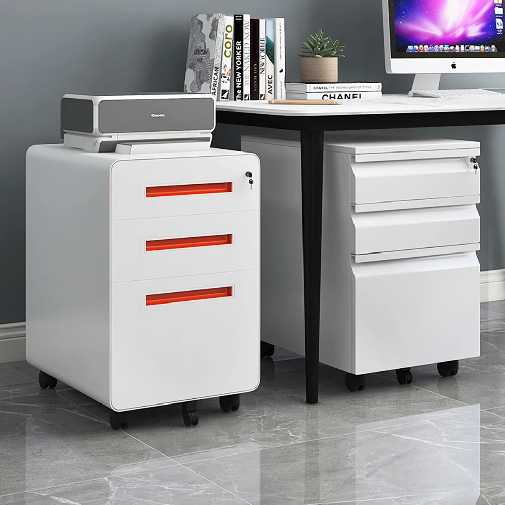 Hot selling new white 3-drawer metal office filing cabinet, storage cabinet, mobile base with digital lock