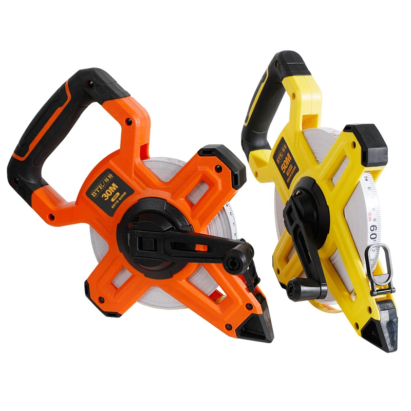 BTE Professional Custom High-grade Fiberglass Tape Measures 30m 50m 100m Long Open Frame Meter Measuring Tapes