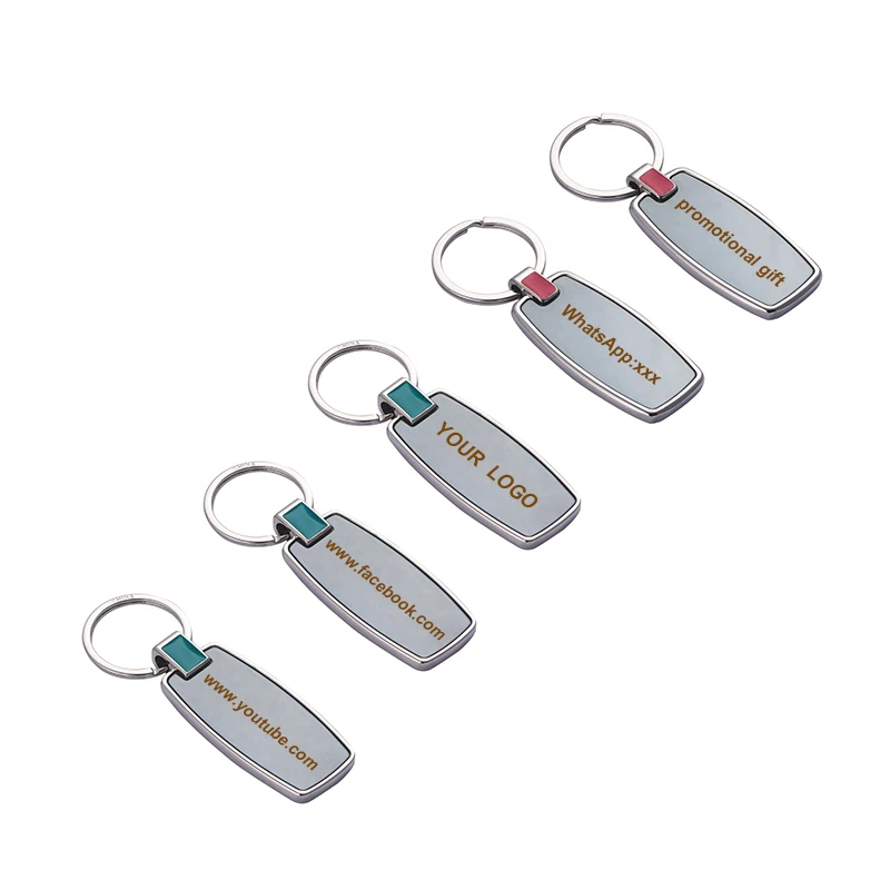 Promotion llavero Custom Stainless Steel Circle Blank Rotating Laser Engrave Key Chain Keyring