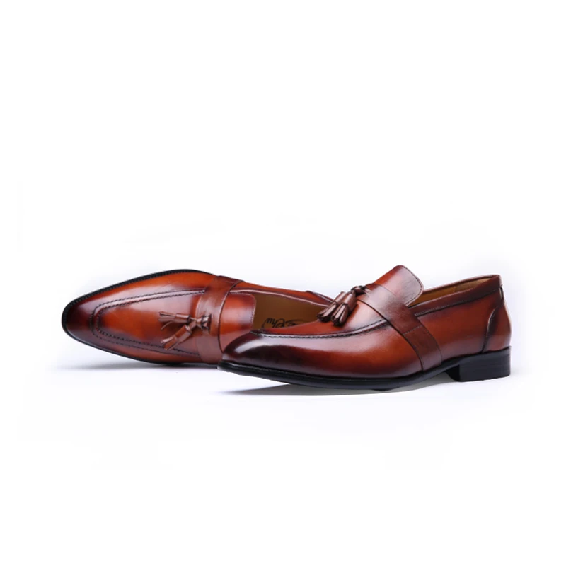 High quality shoes for men leather formal loafers casual italian