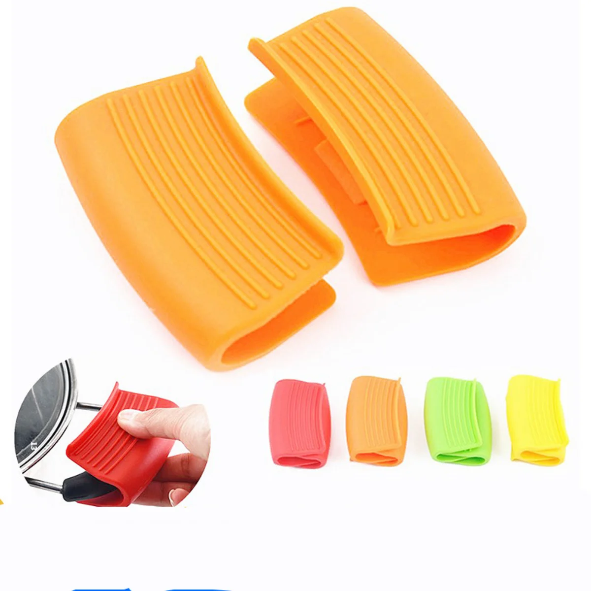 Heat Resistant Kitchen Baking Silica Gel Cooking Mitts Pinch Grips Glove Clips Silicone Pot Holders