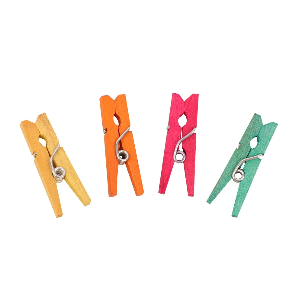 Colorful Wooden Clothespins Versatile Use for Clothes Bags Kitchen Wardrobe Living Room Bag Clips