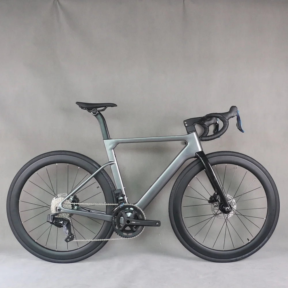 2x12 Speed Hydraulic Electronic Shifting Disc Brake Road bike TT-X42 Hidden Cable Gray Paint Carbon Normal Wheels