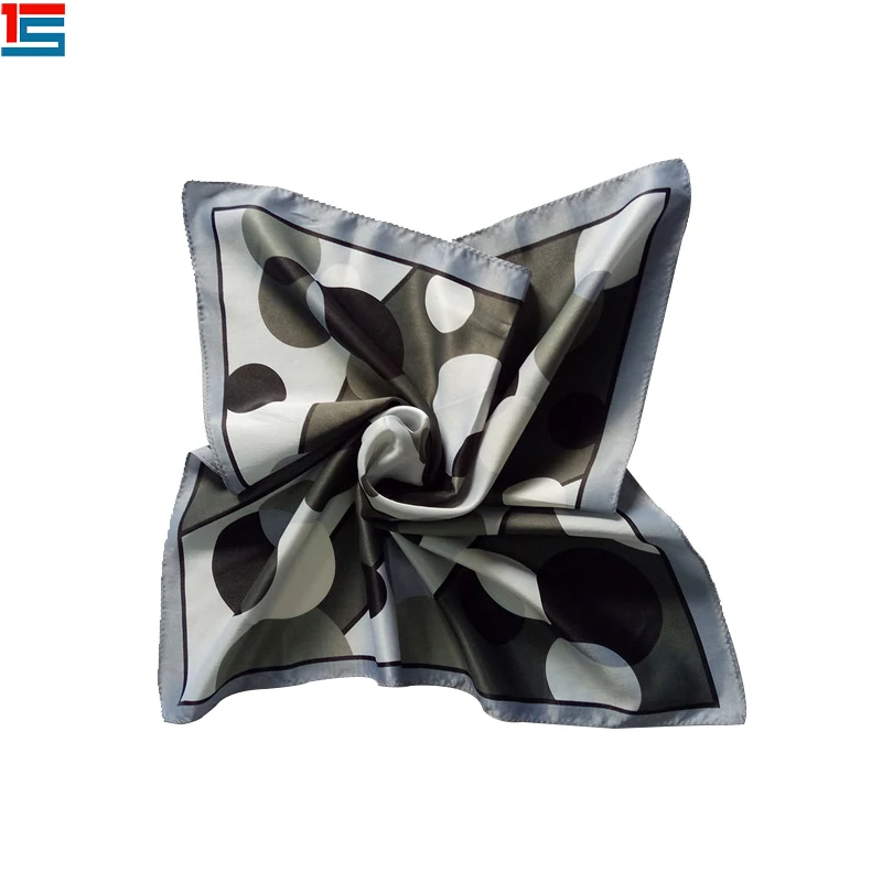 Custom Printed Satin Red And Orange Square Bandana For Fashion Piece