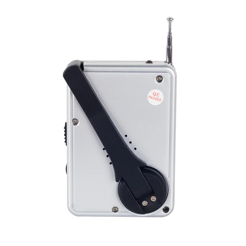 Mini Pocket Hand Crank AM/FM Radio with emergency LED flashlight handheld radio emergency light