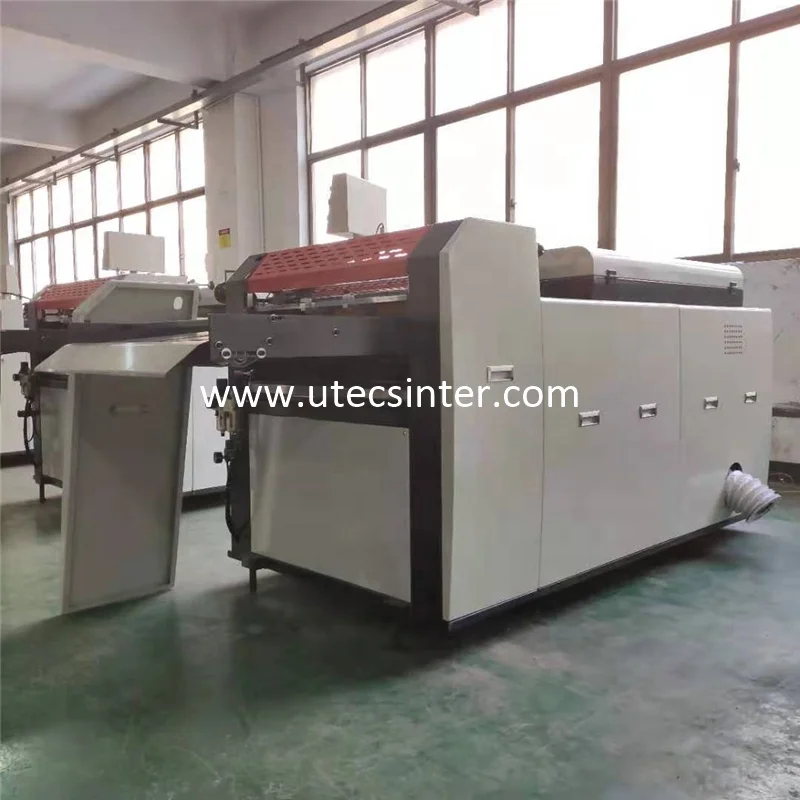 SGUV620A semi automatic hand feed water based paper sheet vanishing machine, metal art paperboard oil uv coating equipment
