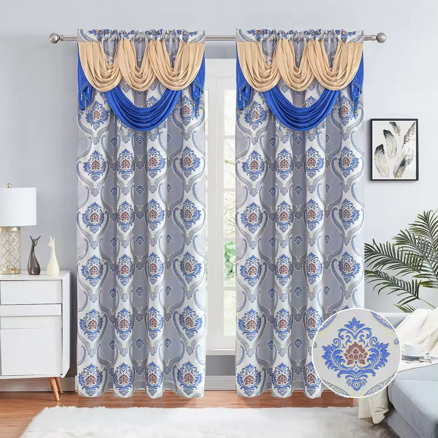 Light Luxury French Silver Curtain Model