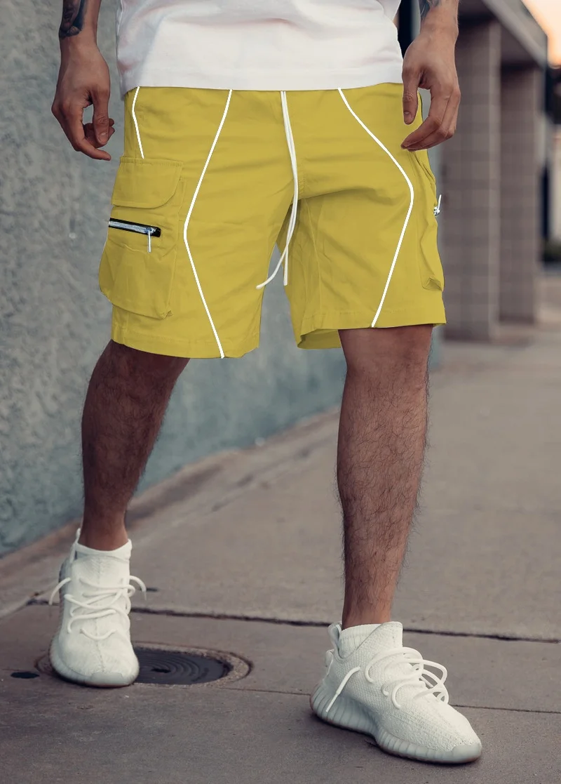 YD High street summer 2021 knee length custom casual sport shorts pants athletic basketball multi pockets cargo short men