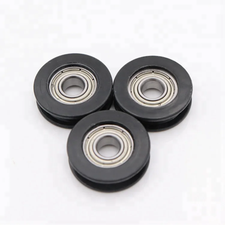 6.35mm ID roller wheel pom nylon roller wheel R4 R4ZZ U groove  pulley bearing for sliding door roller 6.35*23.35*7mm