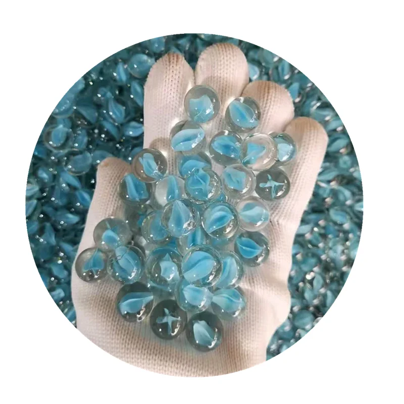 Safety Round Solid Beautiful Colored  Glass Marble glass pebble  for decoration