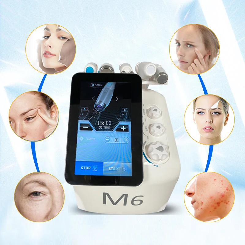 Multifunction 6 in 1 dermabrasion oxygen skin peeling deep cleaning facial hydro beauty equipment