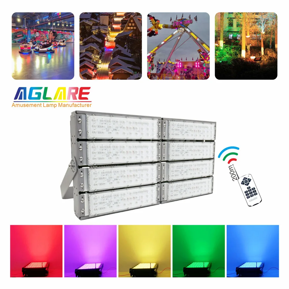 New Spotlight Led Flood Light Led Beads Rgb Waterproof Floodlighting 400W Rgb Colors White Garden Rgb Flood Light Outdoor